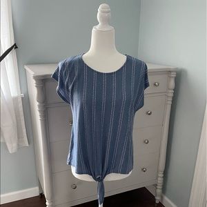 LOFT Embroidered Tie Top